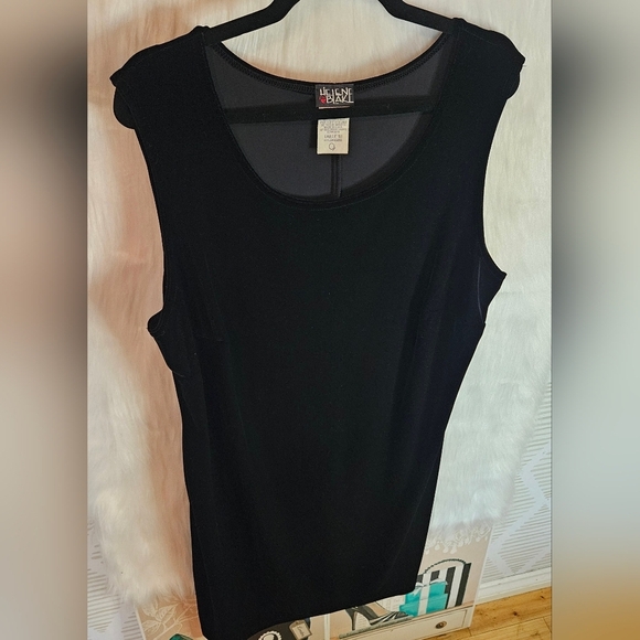 Helene Blake Classic Plus Black Velour Sleeveless Midi Dress - Picture 2 of 6